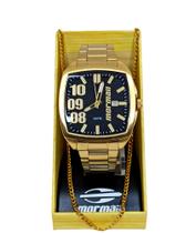 Relógio Mormaii Original Masculino Quadrado Dourado Movx42eac4d