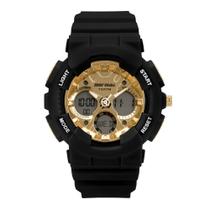 Relógio Mormaii Unissex Anadigi Dourado Preto MO0691C/8P