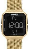 Relógio Mormaii Unissex Feminino e Masculino Digital Quadrado Original Dourado Vintage Display Positivo Prova Dágua 100 Metros