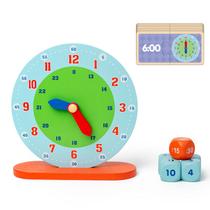 Relógio multifuncional de madeira Toy Time Recognition para crianças Relógio multifuncional de madeira Toy Time Recognition para crianças