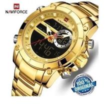 Relógio Naviforce 9163 Masculino Analógico/Digital Aço Inox Dourado 4,35cm