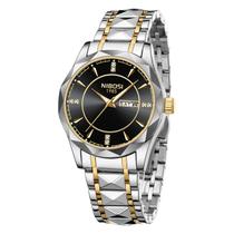 Relógio NIBOSI Analog Waterproof Diamond Day-Date para homens