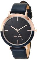 Relógio Nine West Women Strap com pulseira azul marinho/ouro rosa Relógio Nine West Women Strap com pulseira azul marinho/ouro rosa