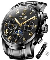 Relógio OLEVS Automatic para homens Self Winding Mechanical Black