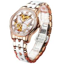 Relógio OLEVS Automático Feminino Butterfly - Cerâmica Two Tone