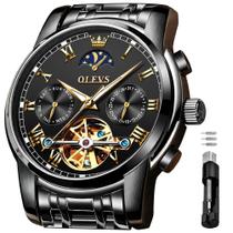 Relógio OLEVS Black Automatic Mechanical Moon Phase masculino