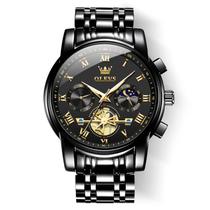 Relógio OLEVS Black Fashion Big Face Analog Quartz para homens