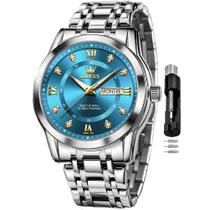 Relógio OLEVS Blue Classic Business Dress para homens impermeável Relógio OLEVS Blue Classic Business Dress para homens impermeável