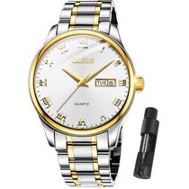 Relógio OLEVS Classic Quartz em aço inoxidável para homens Relógio OLEVS Classic Quartz em aço inoxidável para homens