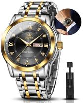 Relógio OLEVS Dress Analog Quartz Two Tone para homens com tâmara