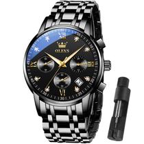 Relógio OLEVS Fashion Black Luxury Waterproof para homens