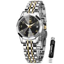 Relógio OLEVS Feminino Analógico de Quartzo com Pulseira de Aço Inoxidável