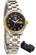 Relógio OLEVS Feminino - Estilo Business com Pulseira Dourada e Mostrador Pequeno