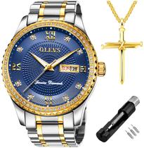 Relógio OLEVS Luxury Diamonds Royal Blue - À Prova D'Água para Homens