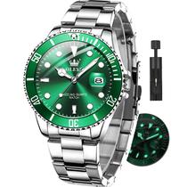 Relógio OLEVS Luxury Stainless Steel Green Waterproof Men