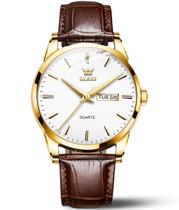 Relógio OLEVS Masculino - Analógico de Quartzo com Pulseira de Couro Marrom