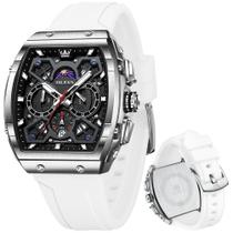 Relógio OLEVS Masculino - Cronógrafo Stylish à Prova D'Água - Mostrador Branco