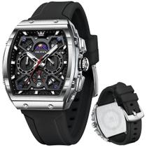 Relógio OLEVS Militar Esportivo Quadrado - 44mm - À Prova D'Água