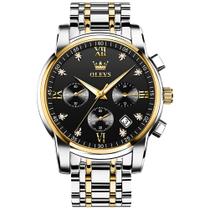 Relógio OLEVS Quartz Chronograph Black Face para homens 41 mm