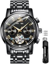 Relógio OLEVS Self Winding Tourbillon Automatic para homens