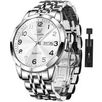 Relógio OLEVS Sliver Business Dress Diamond Quartz para homens