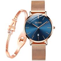 Relógio OLEVS Ultrafino Minimalista Feminino com Torre Eiffel Relógio OLEVS Ultrafino Minimalista Feminino com Torre Eiffel