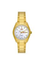 Relogio orient automatico branco metal dourado nh6gg002 b1kx