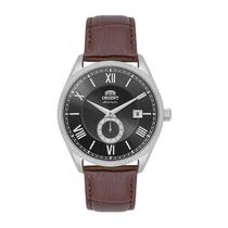 Relógio Orient Automático Couro Vidro Safira YN6SC032 P3NX Relógio Orient Automático Couro Vidro Safira YN6SC032 P3NX