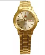 Relógio Orient Automático dourado feminino 21 Jewelis