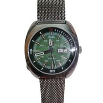 Relogio Orient Automatico Fundo Verde Puls Couro F49Ss023