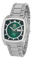 Relogio orient automatico verde metal prata f49ss031 e1sx