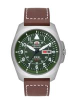 Relógio orient automático verde militar f49sc019 e2nx