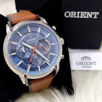 Relógio Orient Cronógrafo Masculino Pulseira em Couro à Prova Dágua MTSCC047