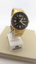 Relógio Orient dourado com visor preto mgss1219
