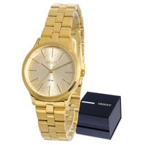 Relógio Orient Dourado de Pulso Feminino Original em Aço