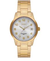 Relogio orient femenino fgss1237 com pedrinhas no mostrador