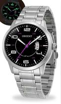 Relógio Orient Feminino Analógico De Pulso Delicado Prateado Em Aço Inoxidável Brilha No Escuro Calendário Prova D Água 50 Metros Original