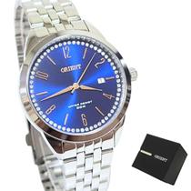 Relógio Orient Feminino Analógico Prateado Cristais FBSS1193 D2SX Relógio Orient Feminino Analógico Prateado Cristais FBSS1193 D2SX