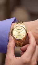 Relógio Orient Feminino Analógico Quartz De Pulso Dourado Em Aço Inoxidável Calendário A Prova Dágua Em 50 Metros Delicado Elegante Original Relógio Orient Feminino Analógico Quartz De Pulso Dourado Em Aço Inoxidável Calendário A Prova Dágua Em 50 Metros Delicado Elegante Original