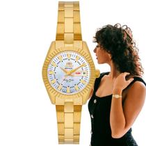 Relógio Orient Feminino Automático Pequeno Redondo Mecânico Prova D'água 50 Metros Dourado NH6SS005 B1KX Relógio Orient Feminino Automático Pequeno Redondo Mecânico Prova D'água 50 Metros Dourado NH6SS005 B1KX