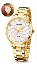Relógio Orient Feminino De Pulso Dourado Analógico Quartz Com Strass A prova Dágua Em 50 Metros Em Aço Inoxidável Original Relógio Orient Feminino De Pulso Dourado Analógico Quartz Com Strass A prova Dágua Em 50 Metros Em Aço Inoxidável Original