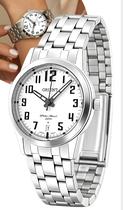 Relógio Orient Feminino De Pulso Vintage Analógico Quartz Com Fundo Branco Prata Em Aço Inoxidavel A Prova Dàgua Em 50 Metros Original