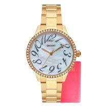 Relógio Orient Feminino Dourado Madrepérola Strass FGSS0169