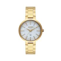 Relógio Orient Feminino Dourado Minimalista Visor Madrepérola com Cristais Maquinário Japonês Aço Inoxidável Á Prova água FGSS0171 Relógio Orient Feminino Dourado Minimalista Visor Madrepérola com Cristais Maquinário Japonês Aço Inoxidável Á Prova água FGSS0171