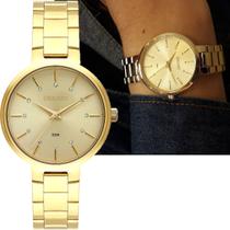 Relógio Orient Feminino Dourado Prova dÁgua Original Com Strass FGSS0171 C1KX Relógio Orient Feminino Dourado Prova dÁgua Original Com Strass FGSS0171 C1KX