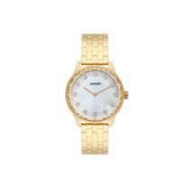 Relógio Orient Feminino Dourado Unique Madreperola Mostrador Branco
