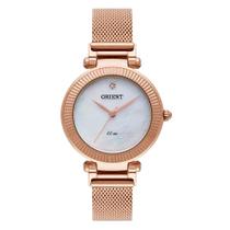 Relógio Orient Feminino FRSS0023 B1RX Pulseira de Aço Tipo Mesh Rosê Gold
