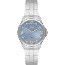 Relogio Orient feminino prata prateado pequeno mostrador azul claro com rose gold sofisticado moderno luxo FBSS0136 A2XS