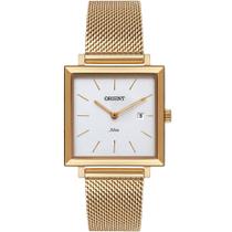 Relógio ORIENT feminino quadrado dourado LGSS1017 S1KX