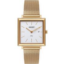 Relógio ORIENT feminino quadrado dourado LGSS1017 S1KX
